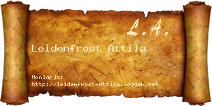 Leidenfrost Attila névjegykártya