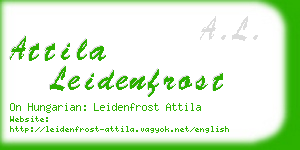 attila leidenfrost business card